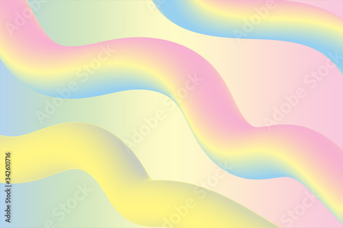 Abstract background with soft fluid shape. Sweet color gradient pastel background. Liquid dynamic shape. Vector illustration design.