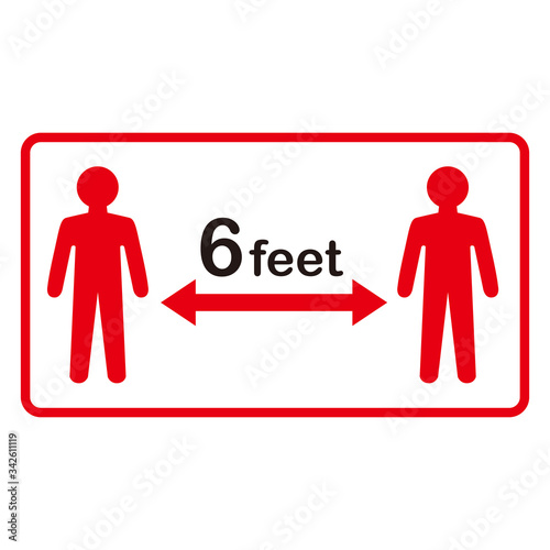 Social distancing set of icons