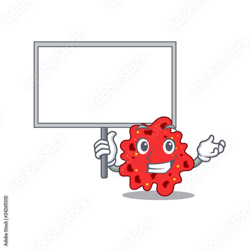 An icon of streptococcus pneumoniae mascot design style bring a board