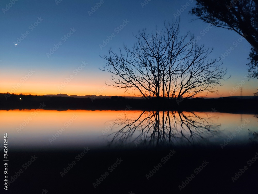 sunset on the lake