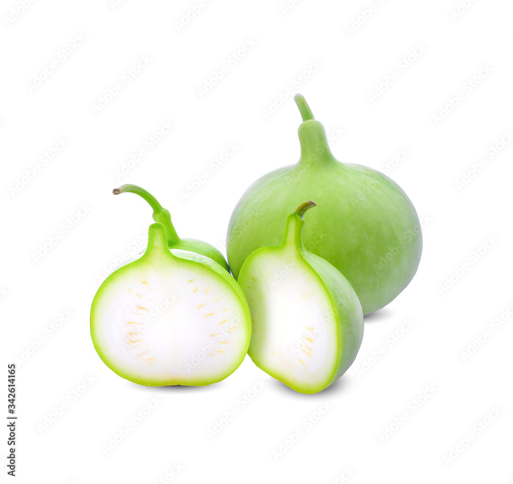 Lagenaria siceraria isolated on white background Lagenaria siceraria isolated on white background