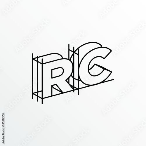 Initial Letter RC with Architecture Graphic Logo Design
