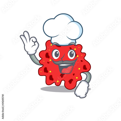Wallpaper Mural Streptococcus pneumoniae chef cartoon design style wearing white hat Torontodigital.ca
