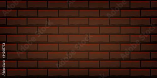 Drak Brown brick wall texture vector illustration using as background and wallpaper with copy space.