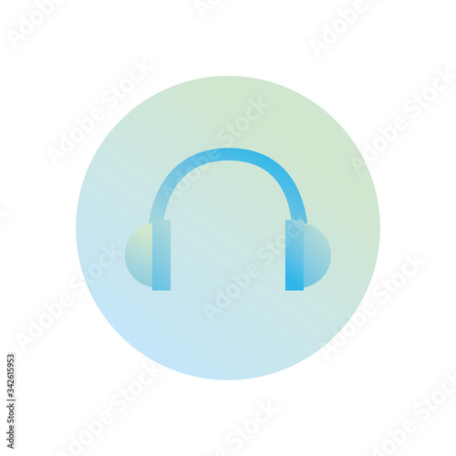 digital headphone gradient style icon vector design