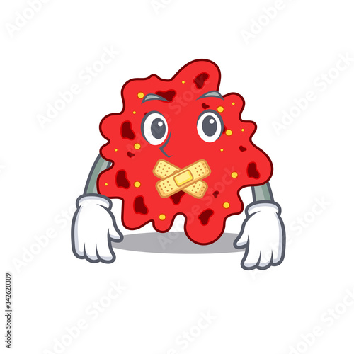 Streptococcus pneumoniae cartoon character style with mysterious silent gesture