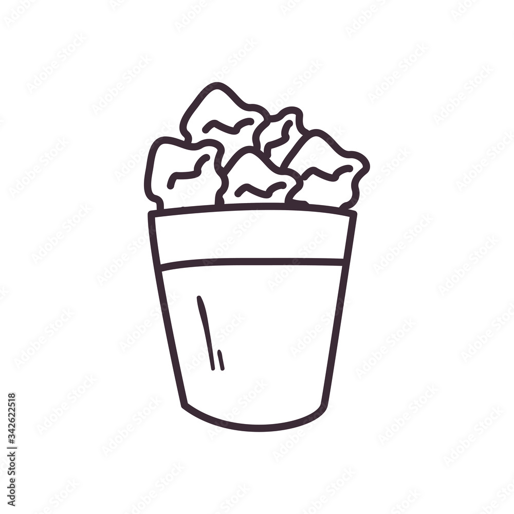 Isolated trash with papers line style icon vector design Isolated trash with papers line style icon vector design