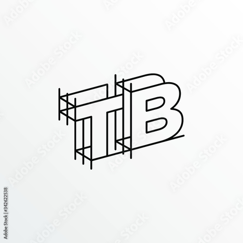 Initial Letter TB with Architecture Graphic Logo Design