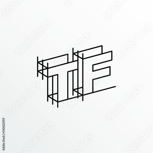 Initial Letter TF with Architecture Graphic Logo Design