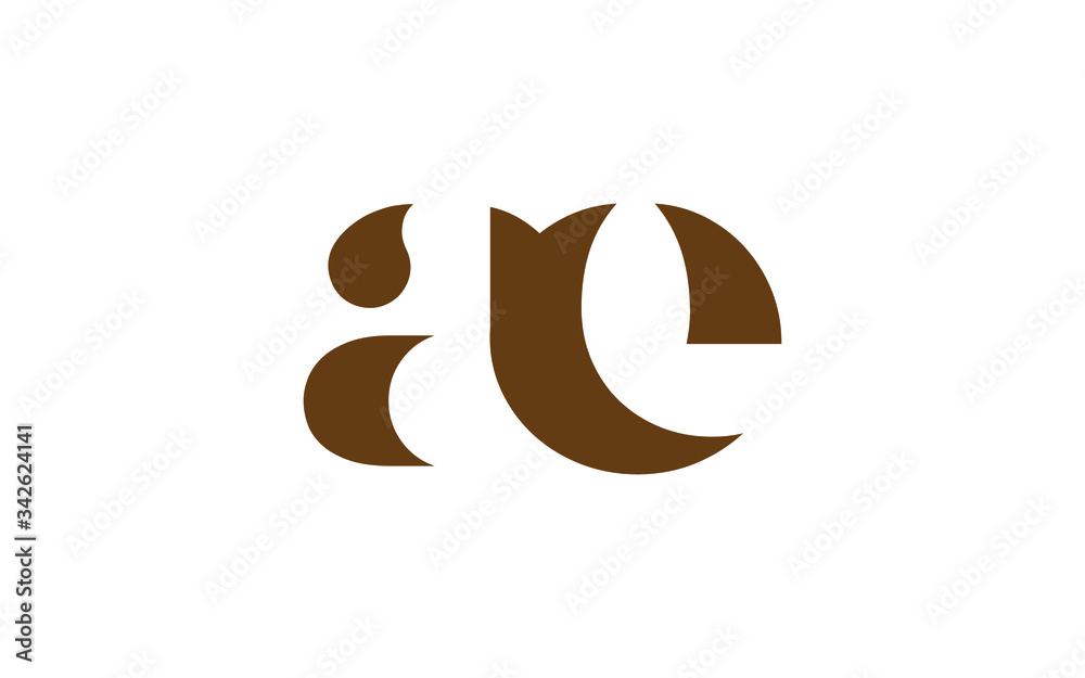 Obraz premium ae or ea and a, e Lowercase Letter Initial Logo Design, Vector Template