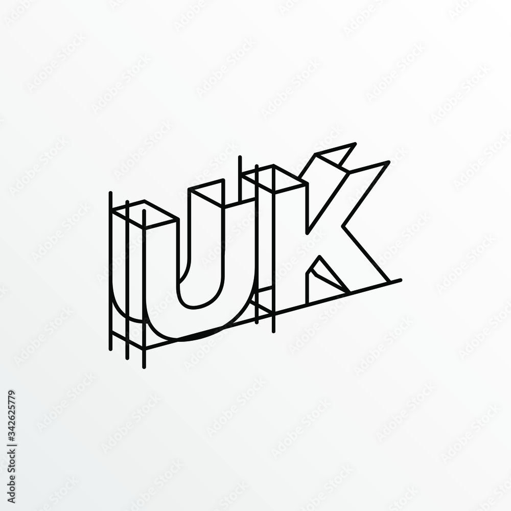 Initial Letter UK with Architecture Graphic Logo Design Initial Letter UK with Architecture Graphic Logo Design