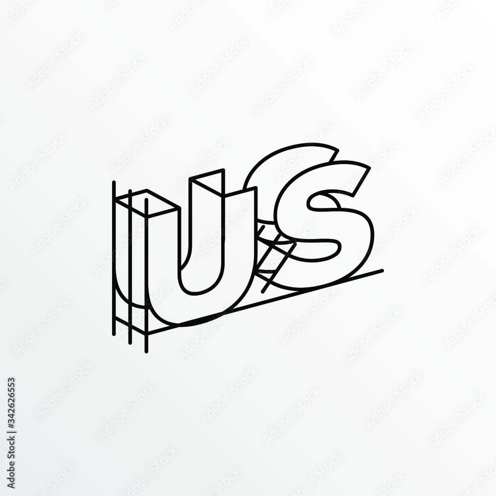 Initial Letter US with Architecture Graphic Logo Design Initial Letter US with Architecture Graphic Logo Design