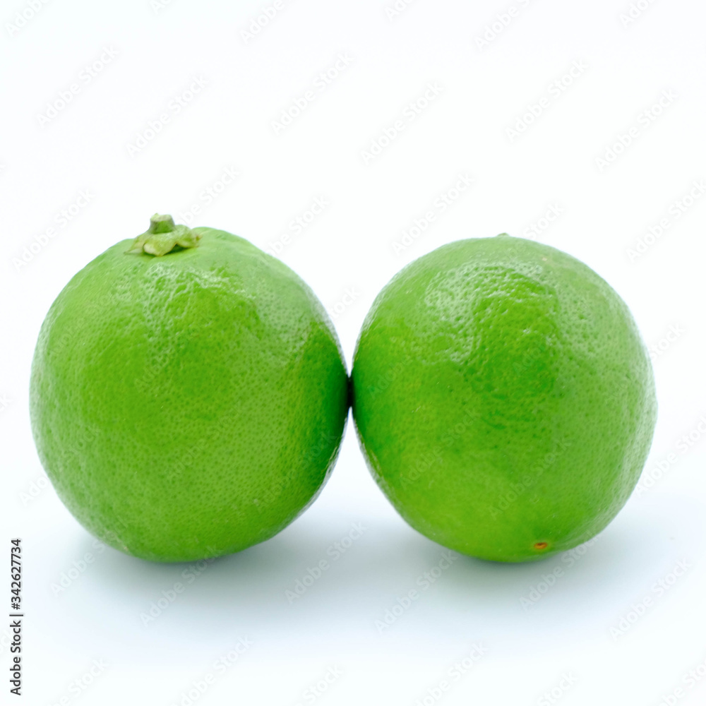 Fresh lime isolated on white background