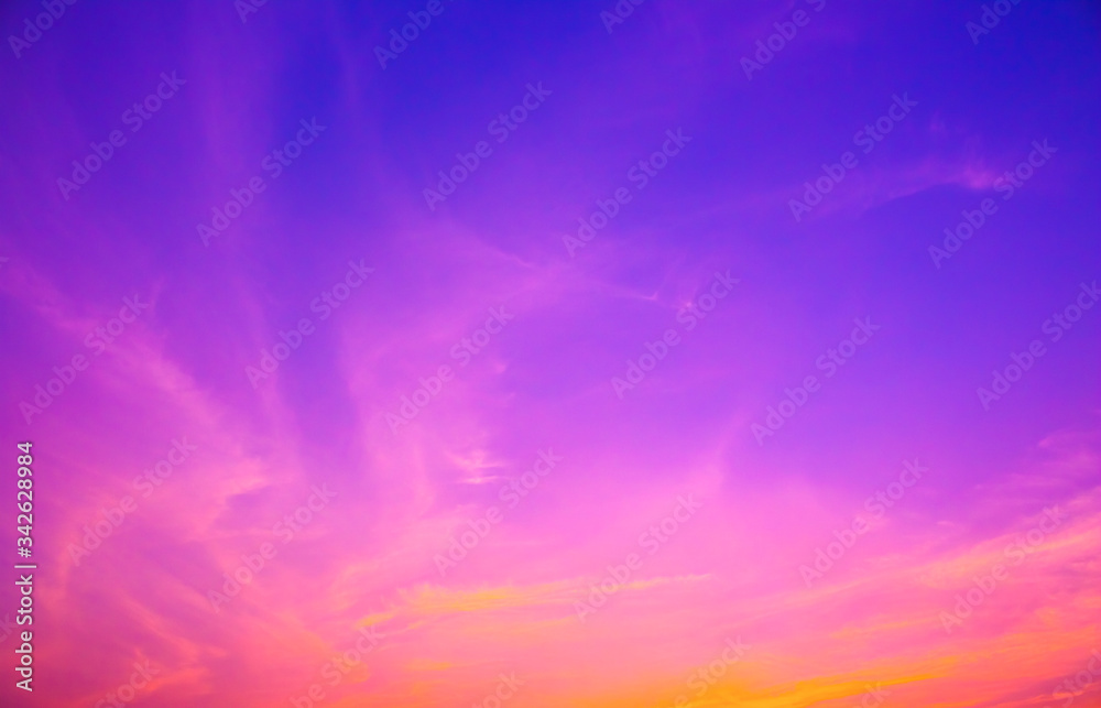 pink and purple color in soft clouds in twilight sky