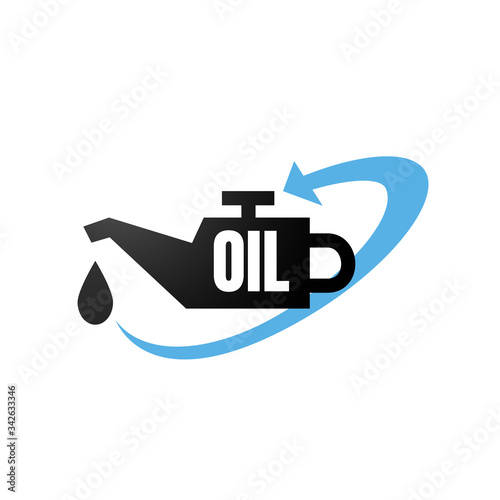 oil change logo vector icon with circle arrow sign symbol