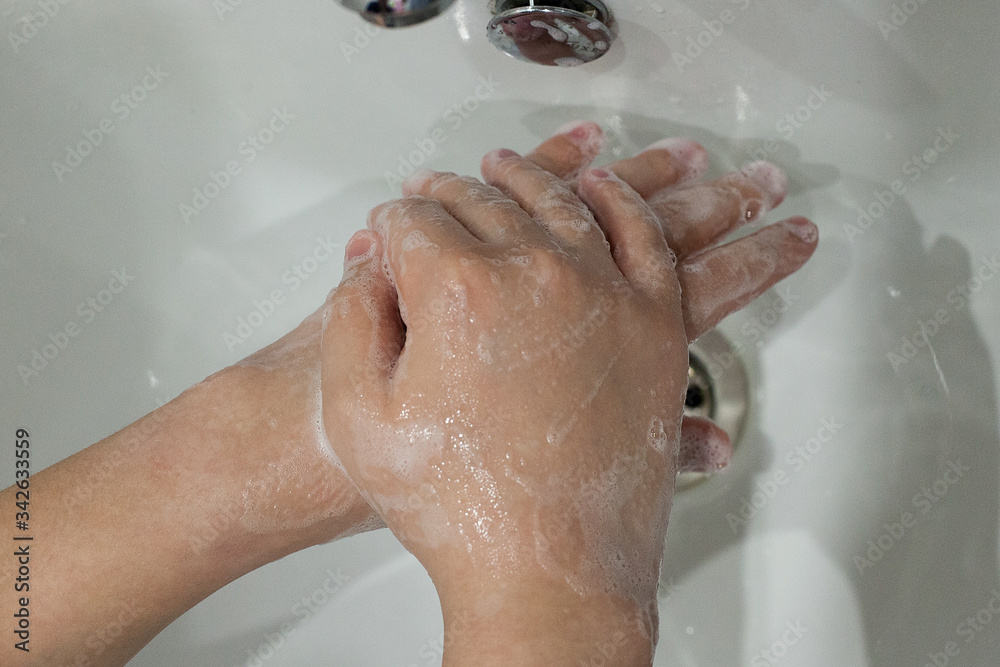 Fototapeta premium hand soap cleanliness and hygiene