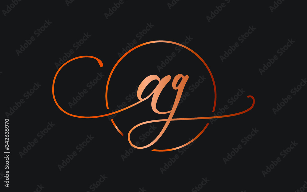 ag or ga and a, g Lowercase Cursive Letter Initial Logo Design, Vector  Template Stock Vector | Adobe Stock