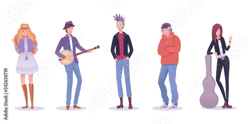 Isolated people of various musical subculture set