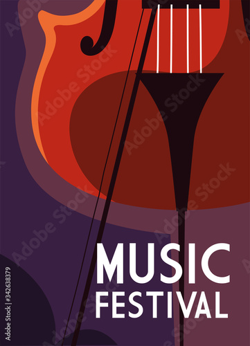 poster music festival with musical instrument