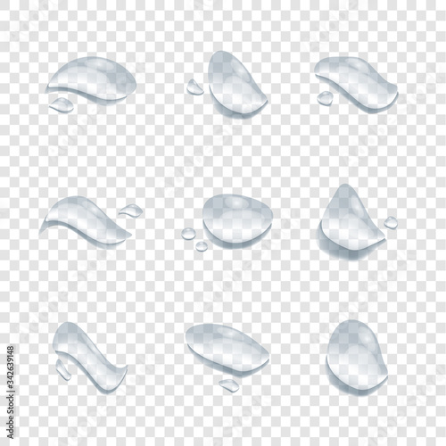 realistic water drop vectors isolated on transparency background, clear drop splash and rainy crystal illustration ep29