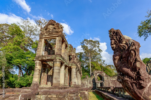 Preah Khan Temple, Angkor Wat, Cambodia in 2018 in daylight with blue sky background © KTANAWAT