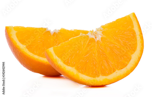 orange healthy fresh fruit from nature isolated on a white background.