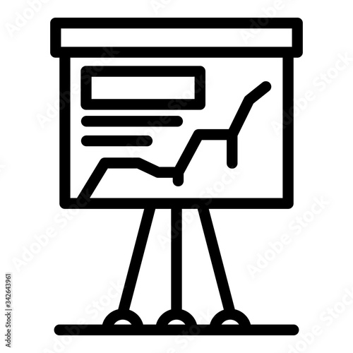 Flip chart and graph icon. Outline flip chart and graph vector icon for web design isolated on white background