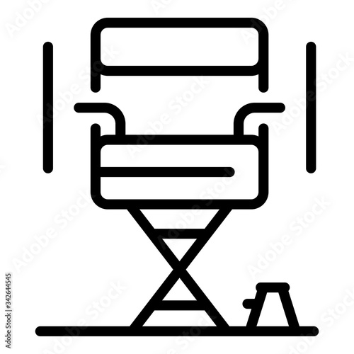 Directors chair icon. Outline directors chair vector icon for web design isolated on white background