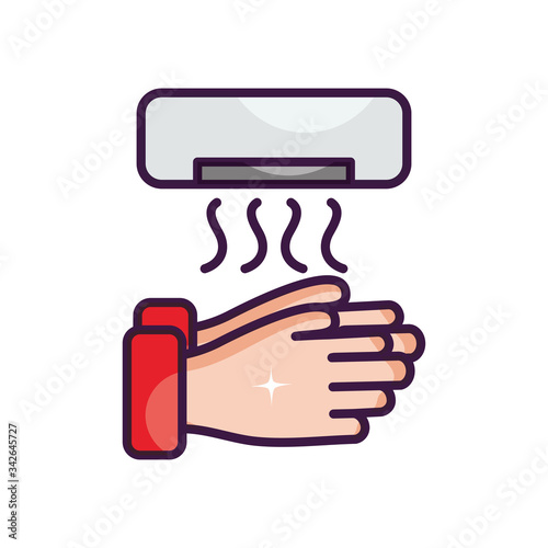 hand dryer icon, line color style