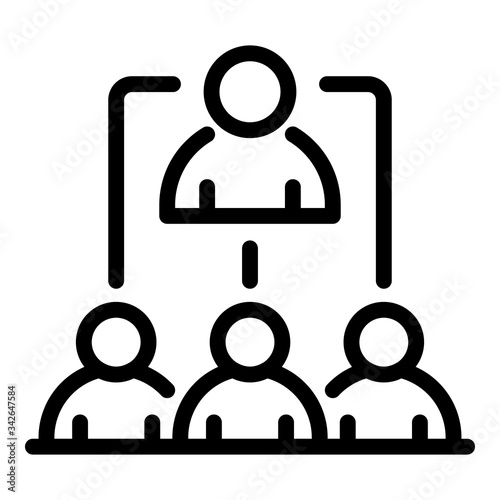 Team meeting icon. Outline team meeting vector icon for web design isolated on white background
