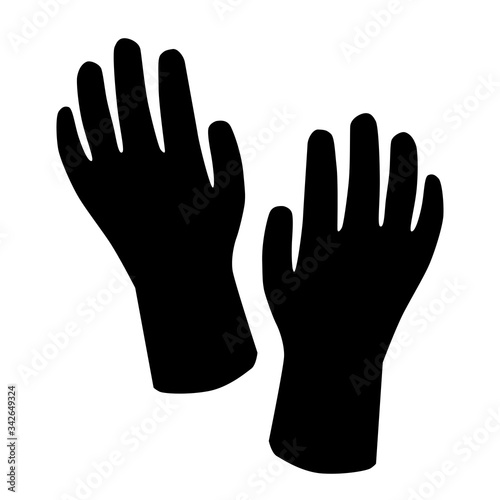 Glove icon. Medical and work gloves for hand protection. Vector illustration for design and websites isolated on a white background.