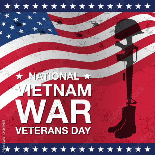 National Vietnam War Veterans Day Banner Vector Illustration