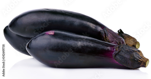 eggplant Vegetable  Fruit set isolated healthy fresh fruit top view vegetable agri nature isolated on a white background.