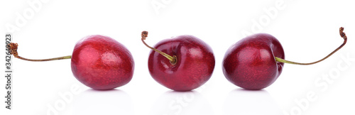 Cherry healthy fresh fruit from nature isolated on a white background.