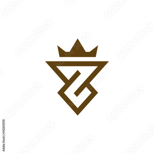 Initial z crown gold logo