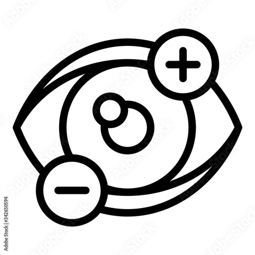 Dioptre eyesight icon. Outline dioptre eyesight vector icon for web design isolated on white background