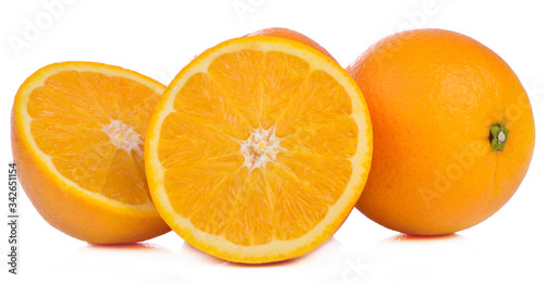 Orange,healthy fresh fruit from nature isolated on a white background.
