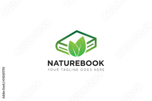 leaf book logo and icon vector illustration design template
