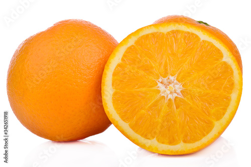 Orange,healthy fresh fruit from nature isolated on a white background.