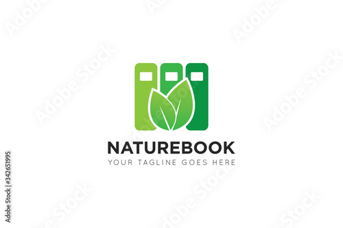 leaf book logo and icon vector illustration design template