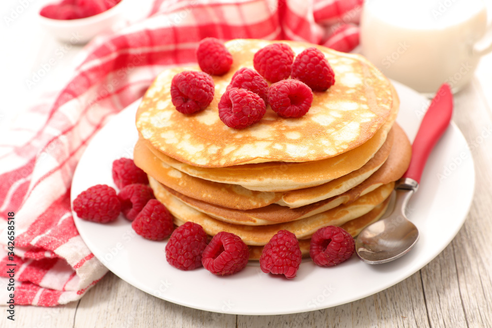 stack of pancakes with raspberries fruits stack of pancakes with raspberries fruits