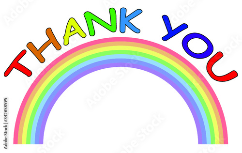 The rainbow has become a symbol of support for people wanting to show solidarity with healthcare workers during the worldwide pandemic isolated on white background