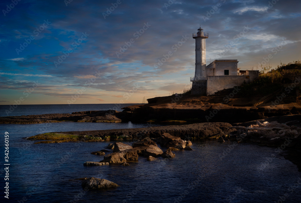 ventotene lighthouse at sunset pontine islands