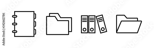 Archive folders icons set. binders vector icon