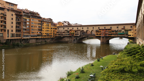 View of Ponte Vecchio and river Arno