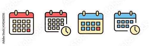 calendar icons set. Calender symbol. Calendar vector icon. Deadline. Date. Time