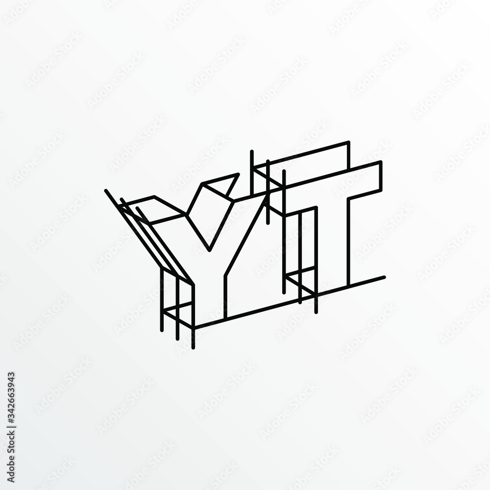 Initial Letter YT with Architecture Graphic Logo Design Initial Letter YT with Architecture Graphic Logo Design