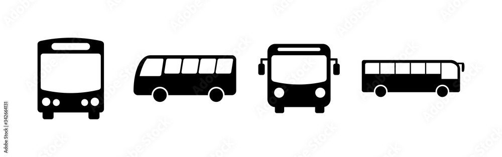 Bus Icons set. Bus vector icon. Public transport symbol. - obrazy, fototapety, plakaty 