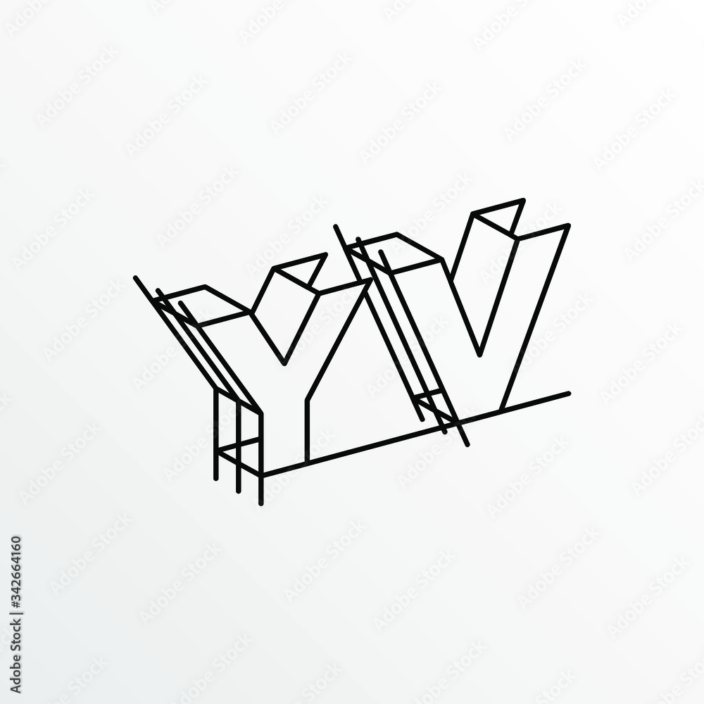 Initial Letter YV with Architecture Graphic Logo Design Initial Letter YV with Architecture Graphic Logo Design