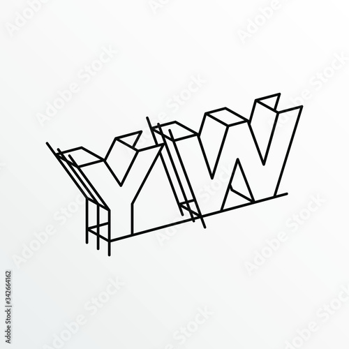 Initial Letter YW with Architecture Graphic Logo Design